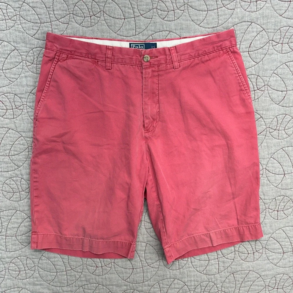 Polo Ralph Lauren Shorts Red Cotton Chino VTG / Mens 34